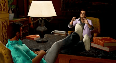 Gta Vice city - Tommy with Ken Rosenberg.