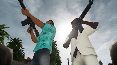 Gta Vice city - Tommy with Ken Rosenberg.